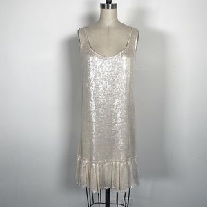 Diane Von Furstenberg Sequin Silk Flapper Dress S